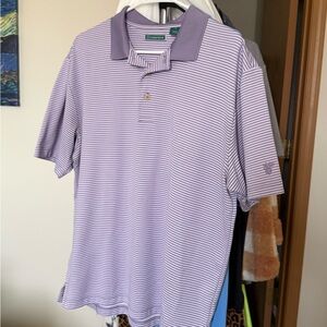 Cubavera Men's Purple Striped Polo Shirt